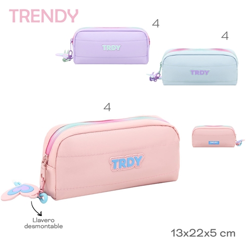 CARTUCHERA CON CIERRE TRENDY ROSA (30147)