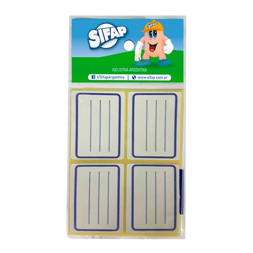 [L56063] ROTULOS ESCOLARES SIFAP AZUL 8 UNID.