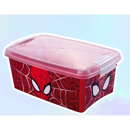 [88696.2] CAJA GUARDATODO PLASUTIL SPIDERMAN 28X15X12,5 CON TRABA PLASTICO