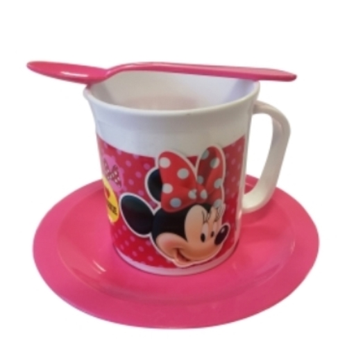 [J56173.1] SET VAJILLA BELGIOCO MINNIE INFANTIL TAZA, PLATO, CUCHARA