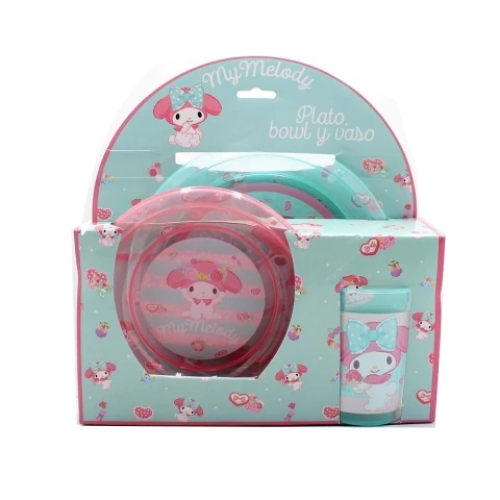 SET VAJILLA CRESKO MY MELODY PLATO, BOWL, VASO (SR100)