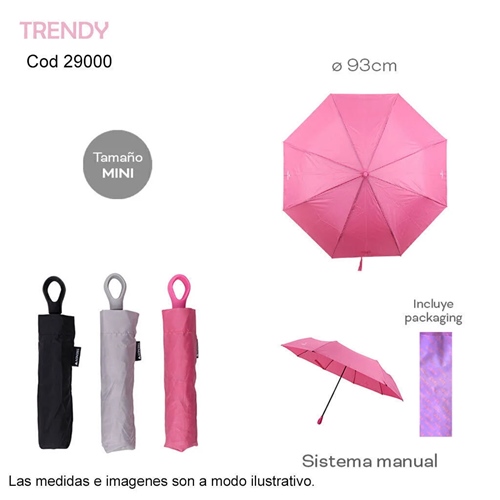[81922.3] PARAGUAS TRENDY POLIESTER ROSA 29000