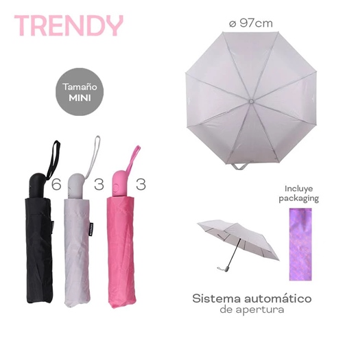 [81922.4] PARAGUAS TRENDY POLIESTER GRIS 29000