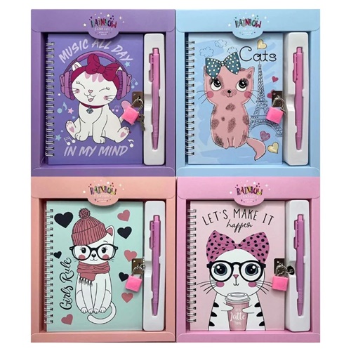 [89010] DIARIO INTIMO REY GATITOS CON BOLIGRAFO 36973-A CAJA