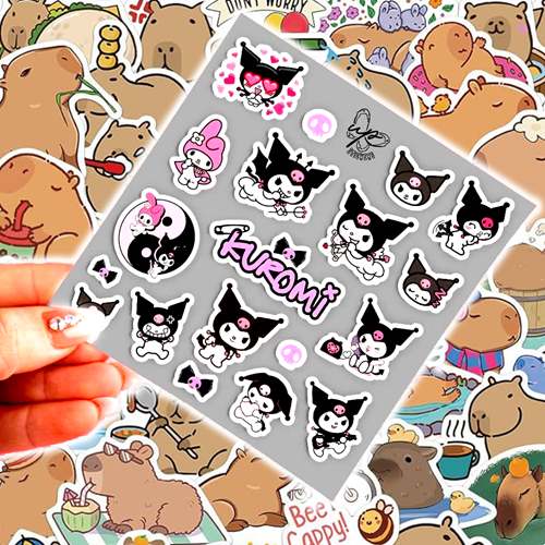 [89012] STICKERS TRENDY KUROMI/CAPYBARA 100 UNID. NH251242