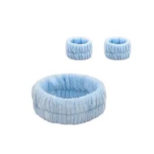 SET VINCHA Y MAÑEQUERA TRENDY MAKE UP CELESTE 3 PIEZAS 17805B