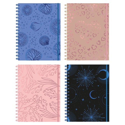 CUADERNO HOJAS REMOVIBLES NORPAC CHIC A4 90 HOJAS 120MR T/DURA ESP. RAYADO - LISO