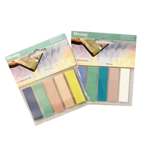 [308042.1] SEÑALADORES BANDERITAS MEMO FIX PASTEL 12X55MM 5X125 UNID. 522 BLISTER
