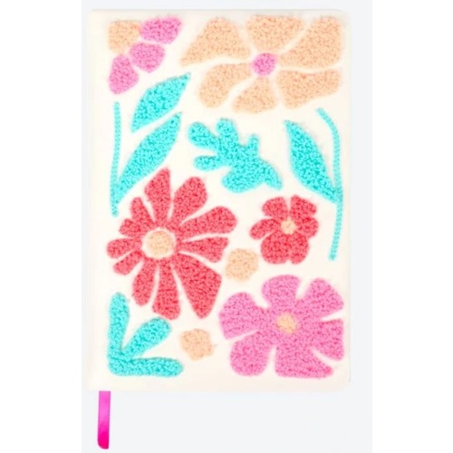 LIBRETA FLORES BORDADO 96 HOJAS 3216470 T/DURA RAYADO