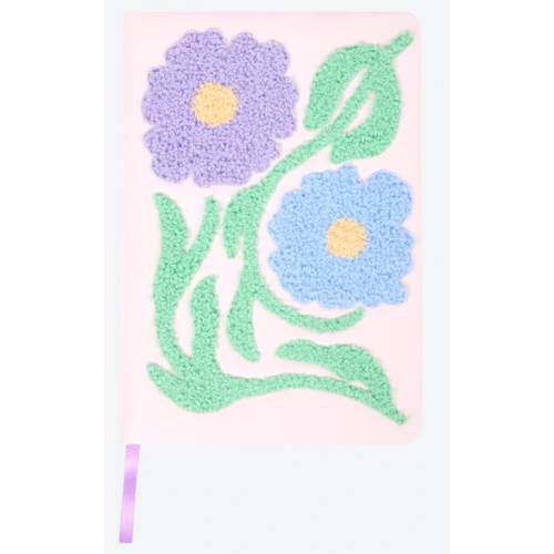 LIBRETA FLORES BORDADO 96 HOJAS 3216470 T/DURA RAYADO