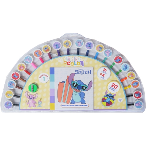 [5.6590] LIBRO PARA COLOREAR STICH CON 20 LAPICES COLOR CON GOMA FDA25