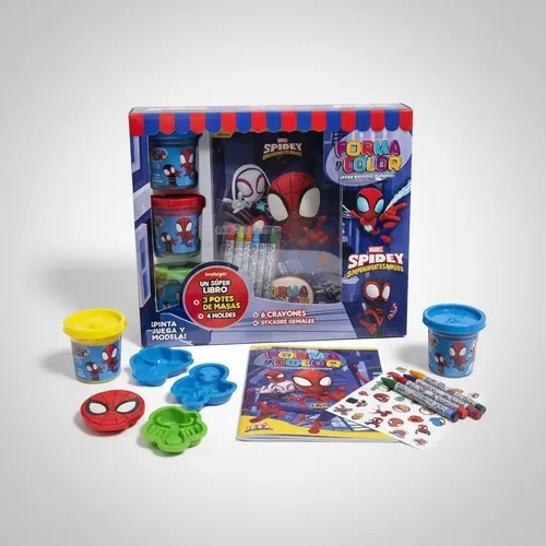 [33.6226] SET DE ARTE SPIDERMAN LIBRO, CRAYONES, MASA Y MOLDES DDN25