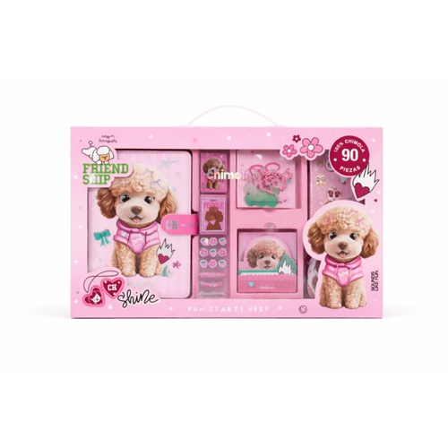 [63.1115.1] SET PAPELERIA CHIMOLA PERRITO LIBRETA, NOTAS, STICKERS Y LLAVERO ST115 CAJA