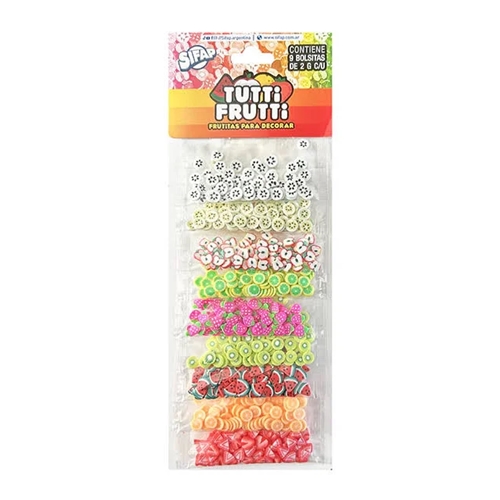 [300024.2] BRILLANTINA CON FORMAS SIFAP TUTTI FRUTTI PVC