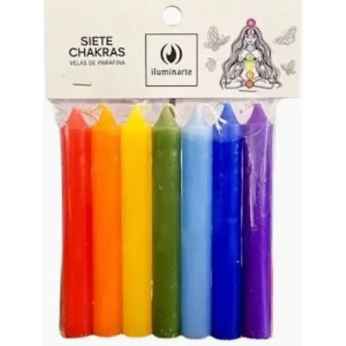 [84500] VELAS ILUMINARTE 7 CHAKRAS PARAFINA 7 UNID.