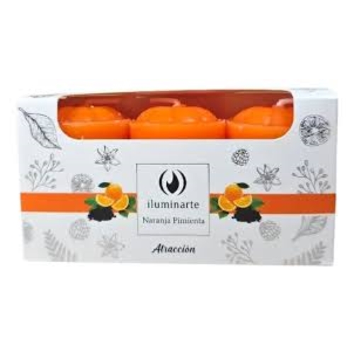 [70943.1] VELONCITOS ILUMINARTE NARANJA PIMIENTA 3 UNID.