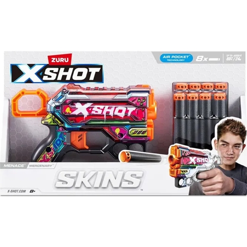 [82068] PISTOLA  XSHOT SKINS MENACE 8 DARDOS 36515