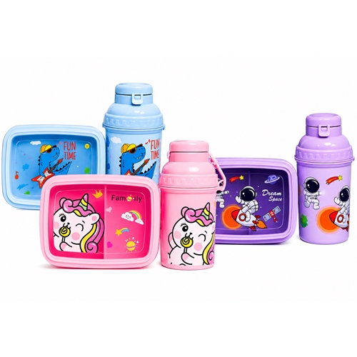 SET LUNCHERA CON BOTELLA KENDEL ASTRONAUTA / UNICORNIO 25BK838