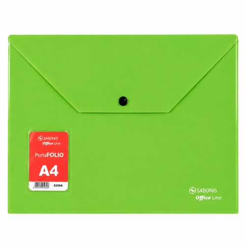 SOBRE  SABONIS OFFICE LINE A4 CON BOTON VERDE S209A