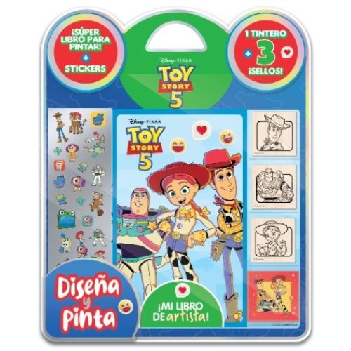[86077] LIBRO PARA COLOREAR TOY STORY STICKERS+TINTERO+SELLOS  6660