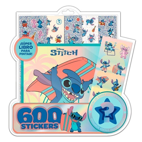 SUPER LIBRO PARA COLOREAR STICH C/600 STICKER 6365