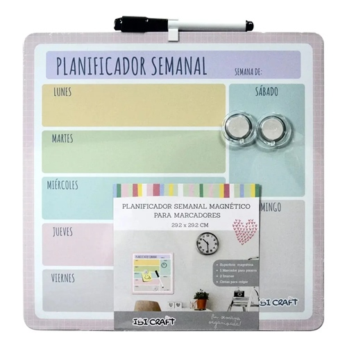 [88888] PIZARRA MAGNETICA IBI CRAFT PLANIFICADORA SEMANAL  29X29 685033