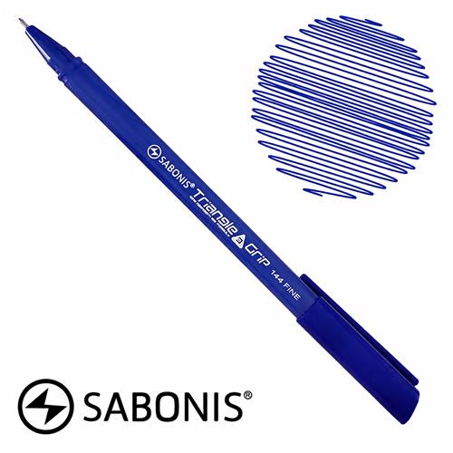 [303017.1] BOLIGRAFO  SABONIS TRIANGULAR FINO AZUL 144