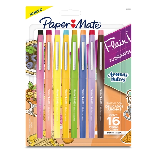 BOLIGRAFOS PAPERMATE FLAIR CON AROMAS 0,7MM 16 UNID. 2163193