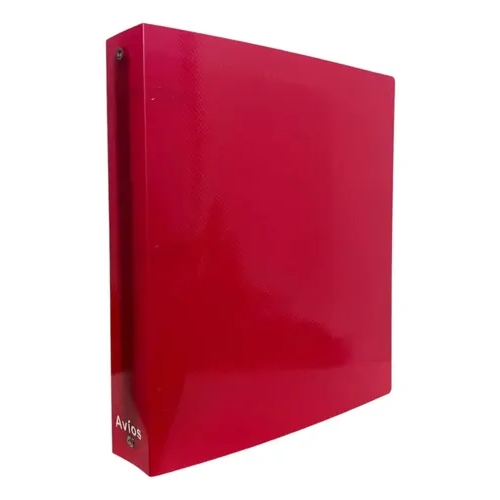 [309102.1] CARPETA 3X40 AVIOS N°3 PVC TRANSPARENTE ROJO