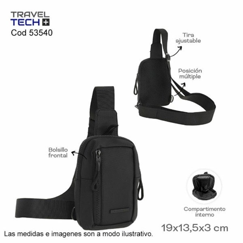 RIÑONERA TRAVEL TECH POLIESTER NEGRO 53540