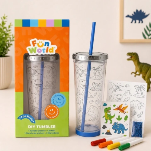 VASO PARA COLOREAR FW DINOSAURIOS 203685 EN CAJA