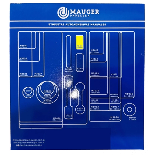 ETIQUETAS AUTOADHESIVAS MAUGER 8X15MM 1 PLANCHA M-253011