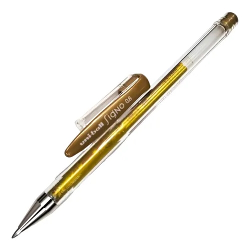 BOLIGRAFO ROLLER GEL UNI-BALL SIGNO 0,8 DORADO