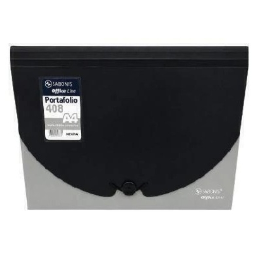 [309262] CARPETA CLASIFICADORA SABONIS 408 A4 NEGRA/ROSA M408A