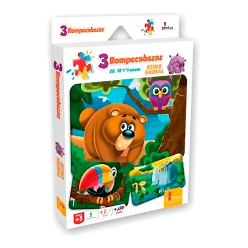 ROMPECABEZAS BONTUS REINO ANIMAL 3 UNID.