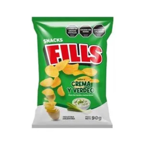 PAPAS SNACK FILLS CREMA Y VERDEO 90 GR