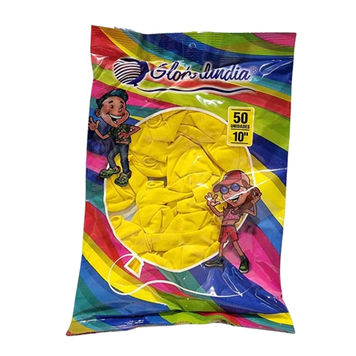 [37634.1] GLOBOS GLOBOLANDIA 10´´ AMARILLO 50 UNID. 201