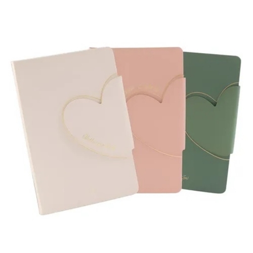 CUADERNO FW MINIMAL T/FORRADA ROSA/BEIGE/VERDE 80HJ 14X21CM 201356