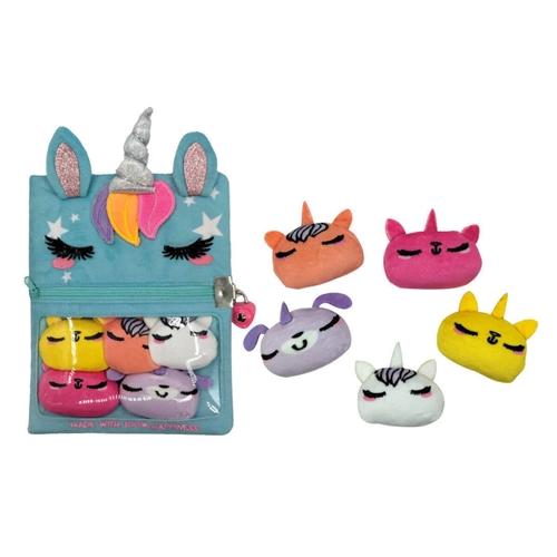 DIARIO INTIMO CRESKO A5 UNICORNIO 1 BOLSILLO CON CANDADO Y PELUCHES CK884