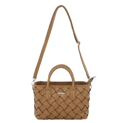 CARTERA TRENDY TRAMADA PU KAKY CON CORREA LARGA 29X17CM 32062