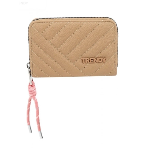 BILLETERA TRENDY PU CAMEL C/CORDON 14X10CM 31968