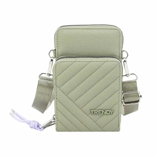[90069.3] PORTA CELULAR TRENDY 2 BOLSILLOS PU AQUA C/CORDON 19X12CM 31971