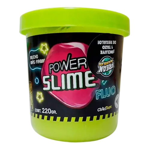 SLIME CHIKI TOYS POWER FLUO CON TAZO 220GR. 3245