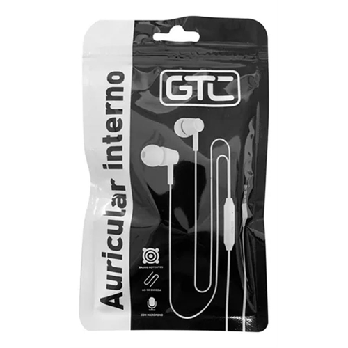 [204102.1] AURICULAR IN-EAR GTC BLANCO CON CABLE HSG-191