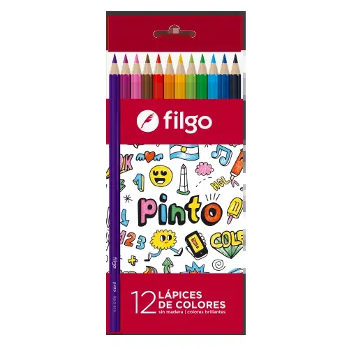 LAPICES DE COLOR FILGO PINTO 12 COLORES LARGOS PN201-E12-SUR