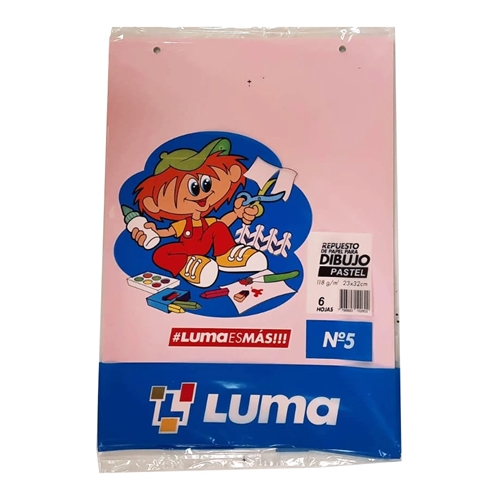 REPUESTO PARA DIBUJO LUMA N°5 PASTEL 6 HOJAS 118GR 23X32CM