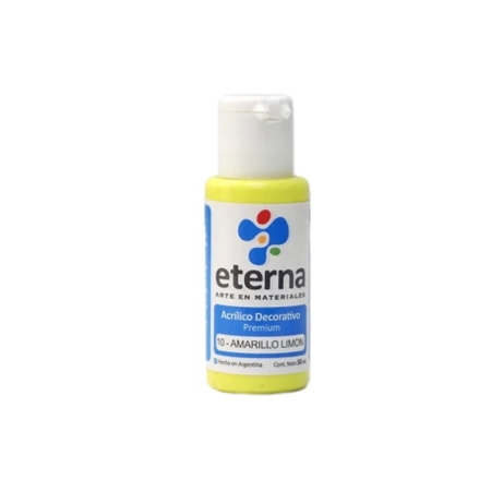 [300115-10] ACRILICO DECORATIVO ETERNA AMARILLO LIMON 50 CC (10)