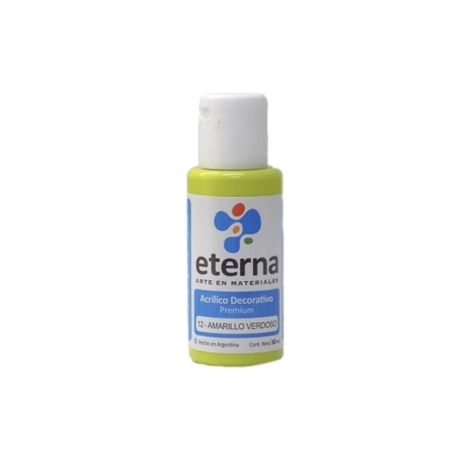 [300115-12] ACRILICO DECORATIVO ETERNA AMARILLO VERDOSO 50 CC (12)