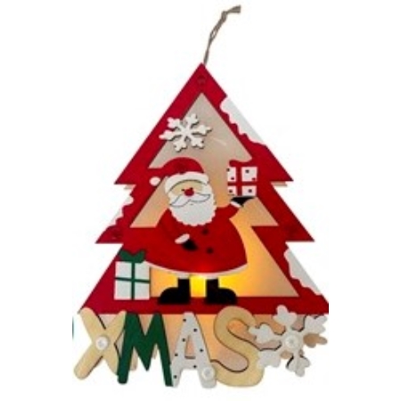 [88044] ADORNO NAVIDEÑO KK ARBOL 20 CM CON LUZ MADERA (NS410868)