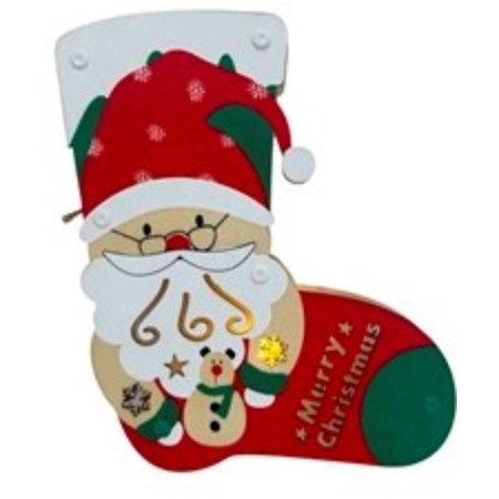 [88044.1] ADORNO NAVIDEÑO KK BOTA 20 CM CON LUZ MADERA (NS410865)
